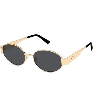 SOJOS Retro Gold Oval Sunglasses